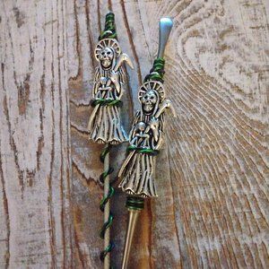 Grim Reaper Roach Clip ATM Card Clip And Wax Carving Tool Set, Bracelet Helper
